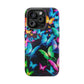 "Neon Butterfly Luridrainbow". Neon Butterflies Premium Art Magsafe Magnet Tough IPhone 13 14 15 Pro Plus Max and Mini in Matte and Glossy Phone cases