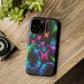 'Euphoria in Neon Flight' Neon Butterflies Premium Art Magsafe Magnet Tough IPhone 13 14 15 Pro Plus Max and Mini in Matte and Glossy Phone cases