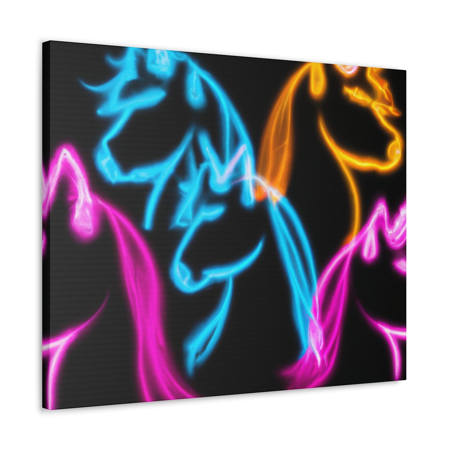 "Neon Unicorns at Dusk" NEON Unicorns Art Canvas