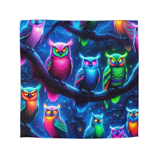 Lorenzo da Firenze - NEON Owls Microfiber Duvet Cover