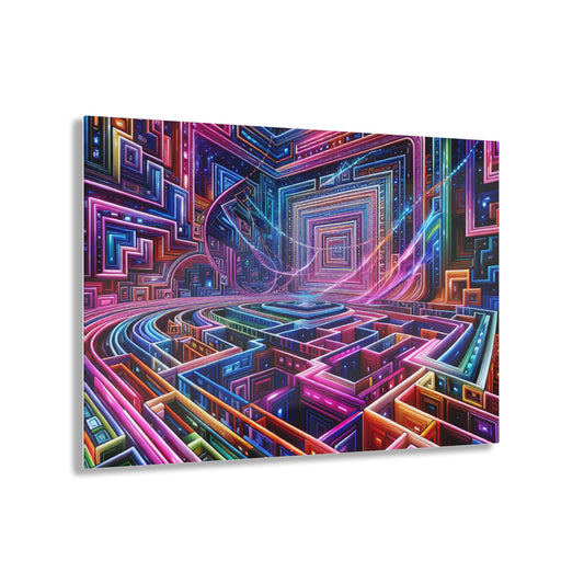 Neon Liminiscence Trippy infity Pattern 1/4" Glossy Acrylic Art