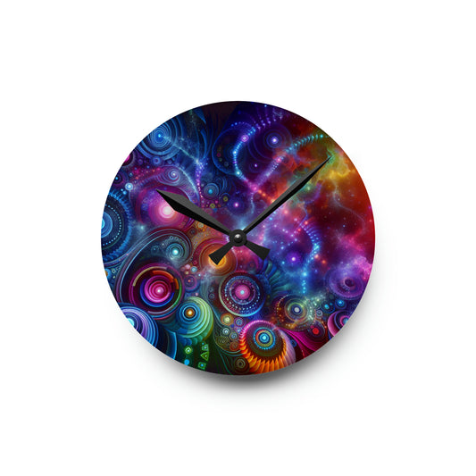 Neon Infinity Toonz. Infinity Patterns Art Acrylic Clock