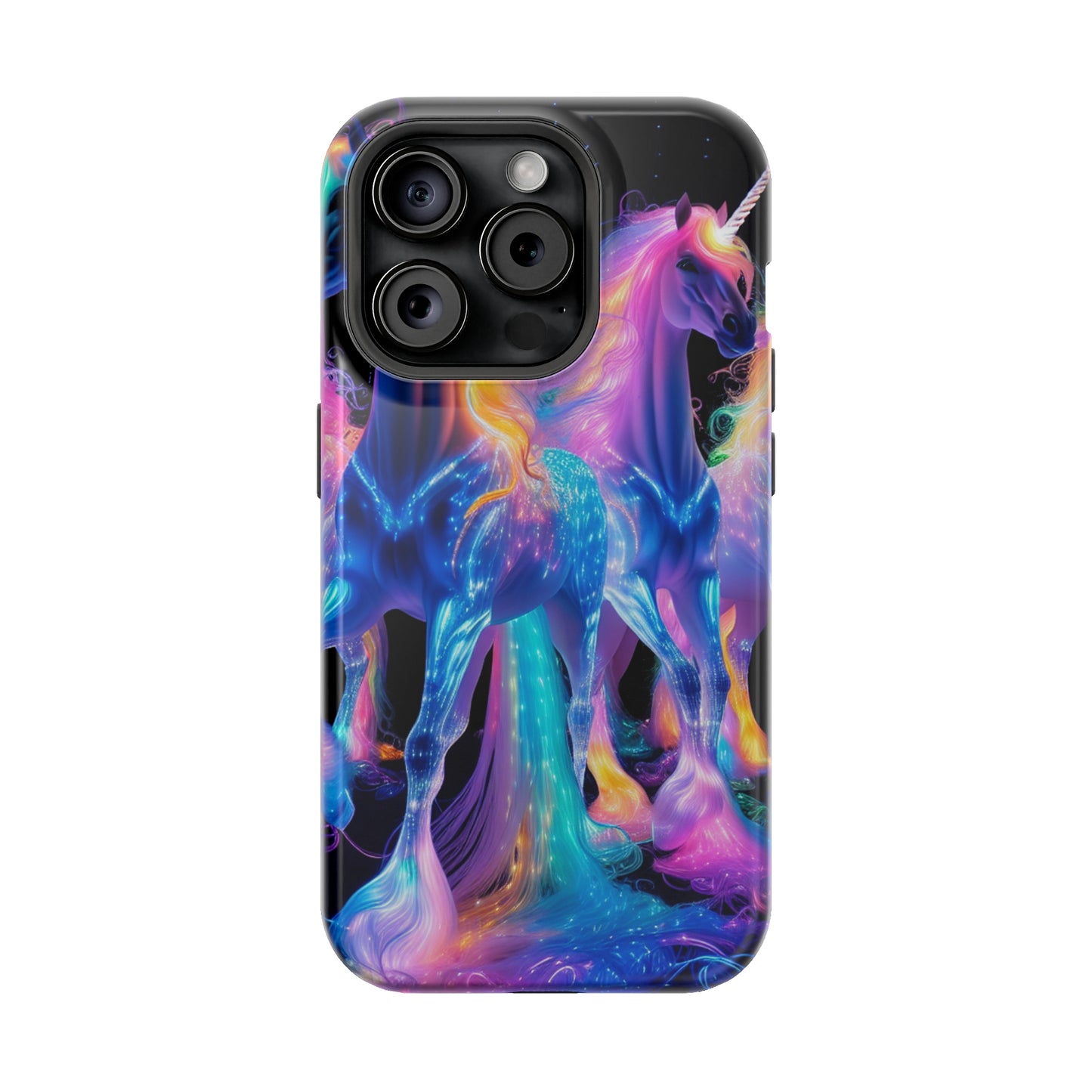 Neon Unicorn Bliss Neon Unicorns Premium Art Magsafe Magnet Tough IPhone 13 14 15 Pro Plus Max and Mini in Matte and Glossy Phone cases