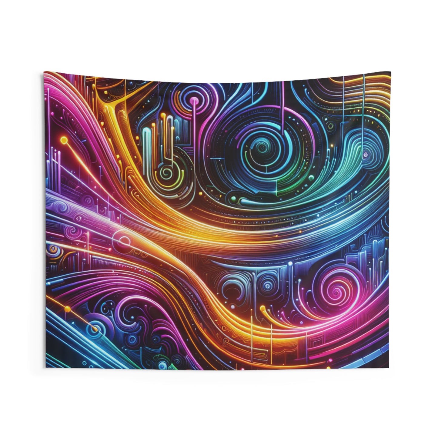 Neon Infinity Illuminations. Infinity Patterns Art Tapestry