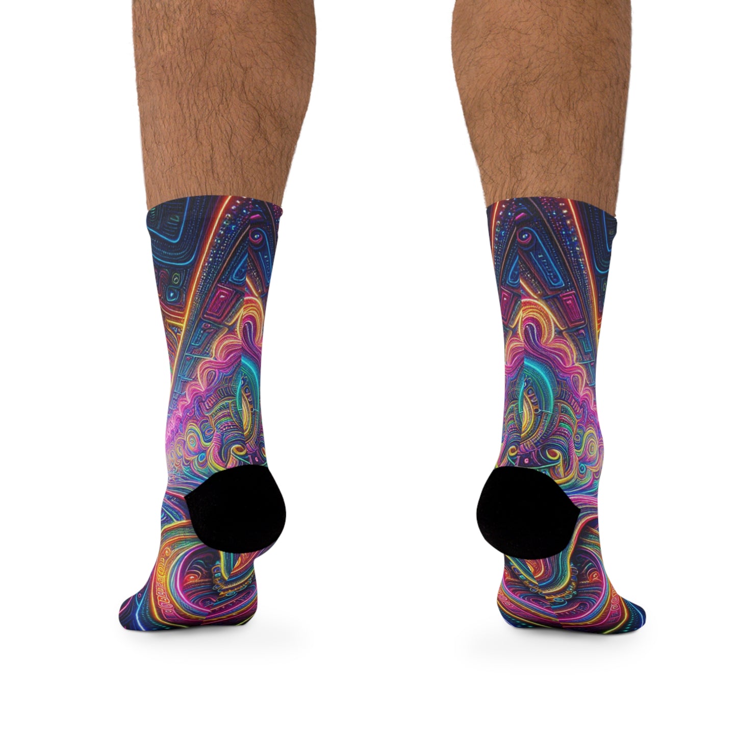TDB Vibrant Trippy Infinity Aeon. Trippy Recycled Poly Socks