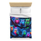 Lorenzo da Firenze - NEON Owls Microfiber Duvet Cover
