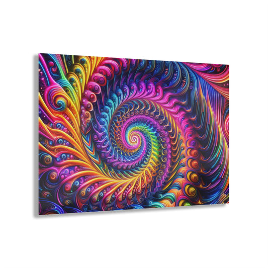 Neon Infinity Vivacity Trippy infity Pattern 1/4" Glossy Acrylic Art