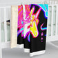 Neon Dreaming Unicorns - NEON Unicorns Art Sherpa Blanket