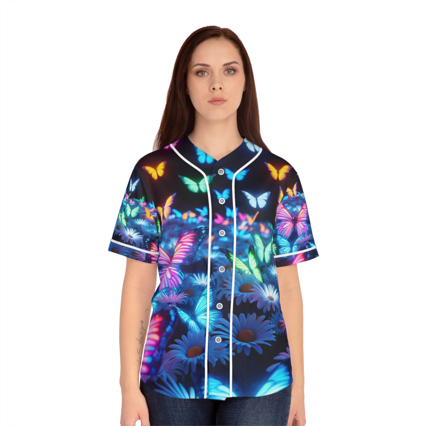 Enchanted Neon Butterfly Renaissance. Neon Butterflies Womans Jersey