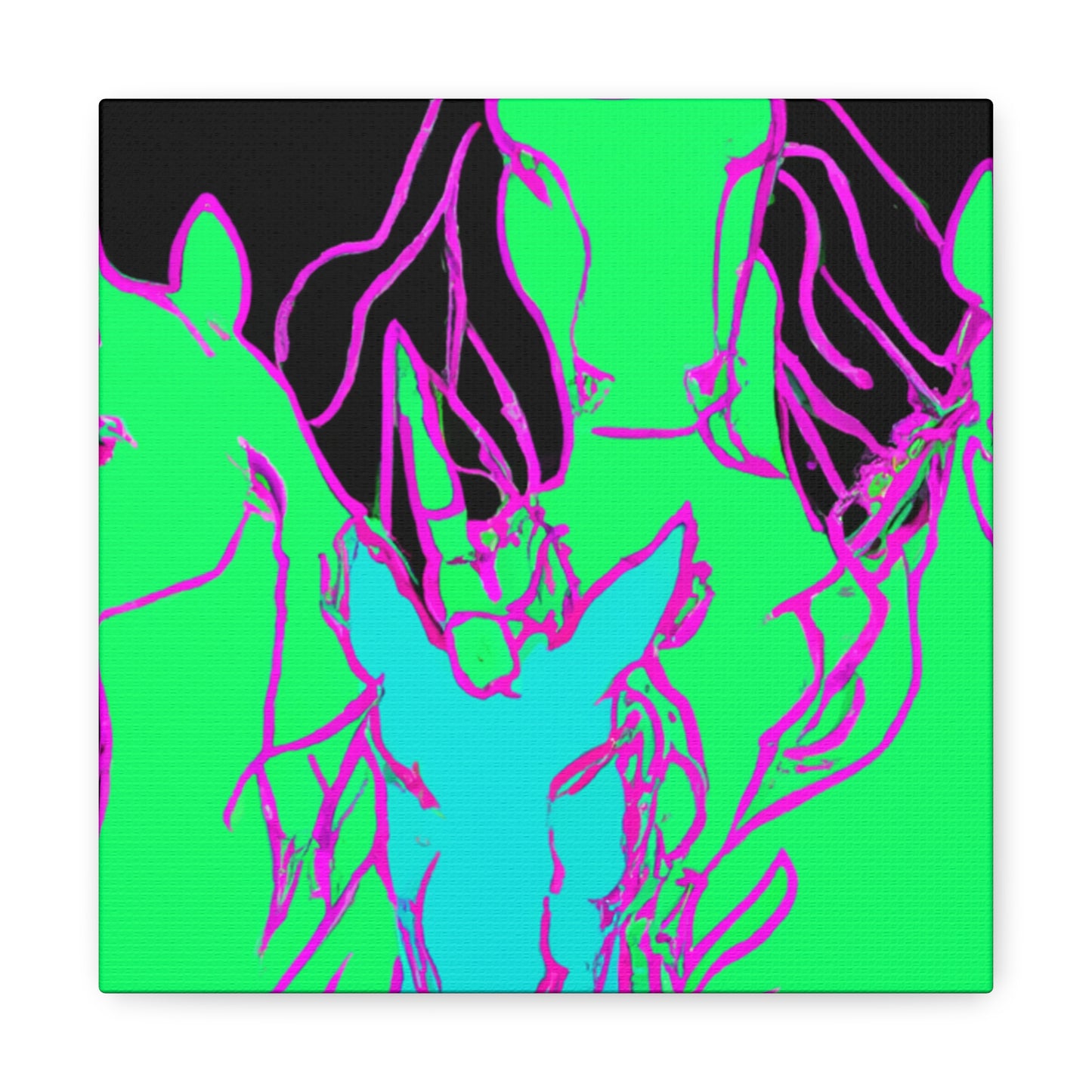 "Fantasy of Neon Lights" NEON Unicorns Art Canvas