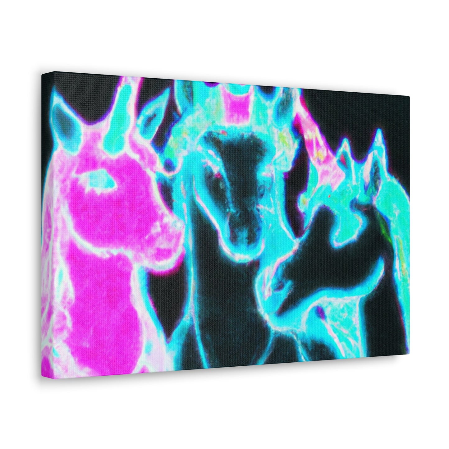 "Neon Magic: The Rainbow of Unicorns". NEON Unicorns Art Canvas