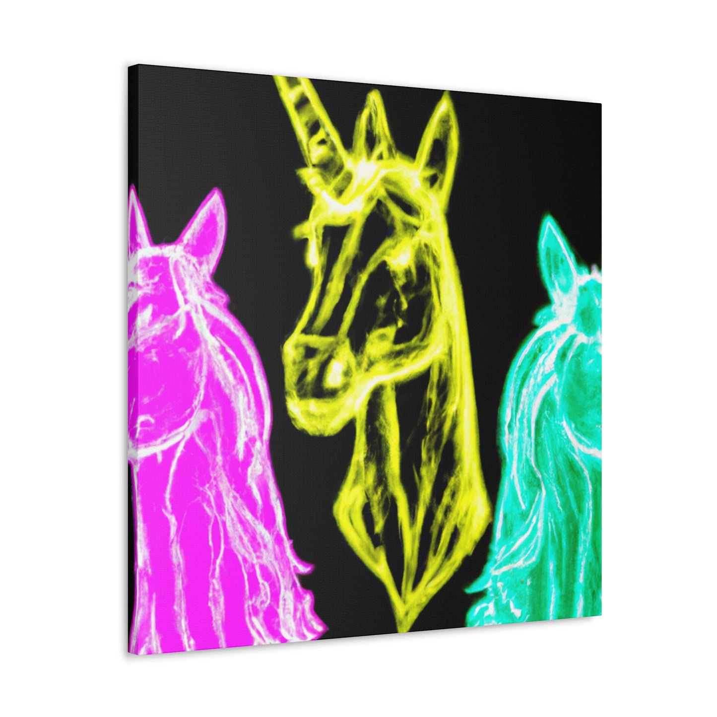 "Neon Unicorn Glow" NEON Unicorns Art Canvas