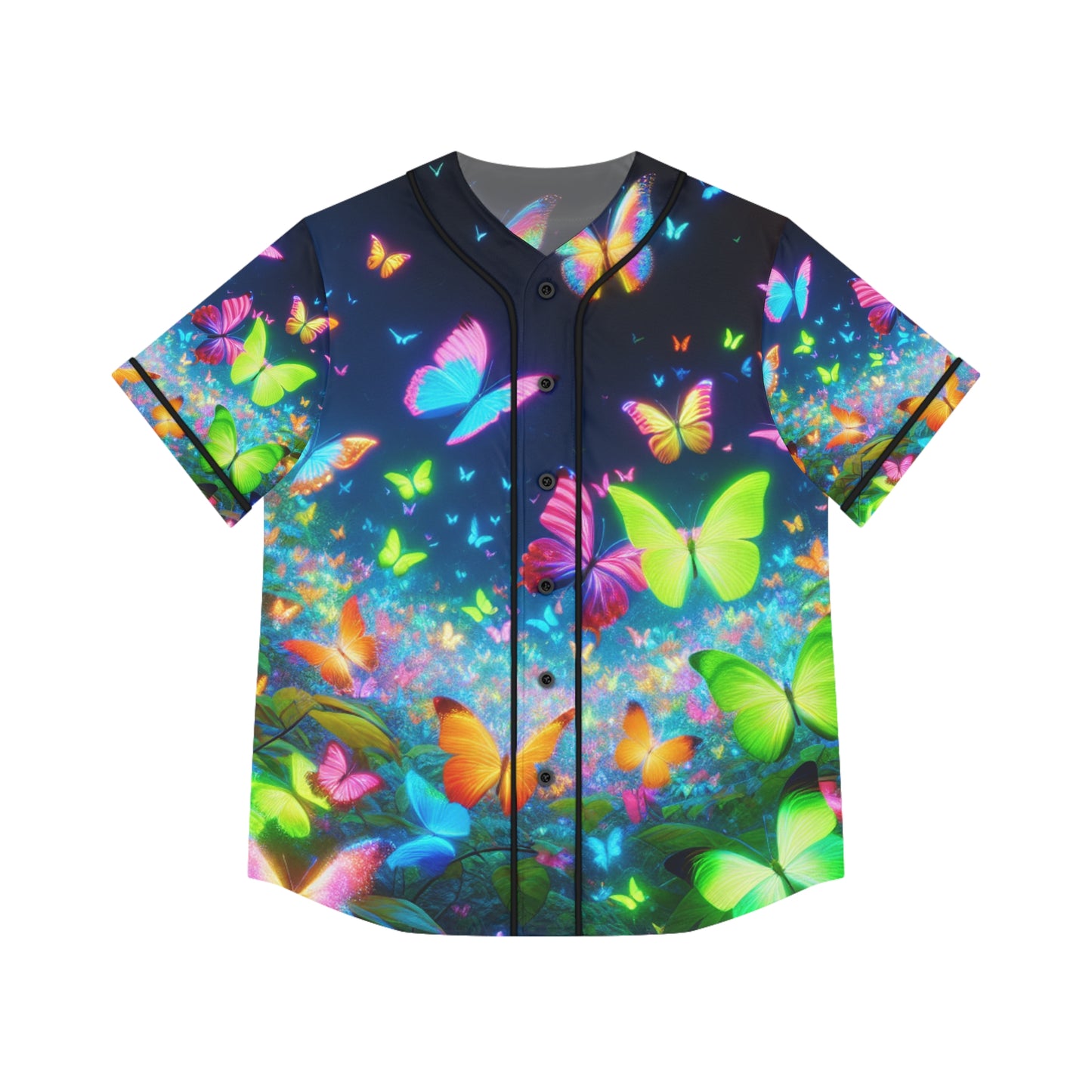 "Neon Flutterby Glow" Neon Butterflies Womans Jersey
