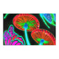 "Dancing in Neon Wonderland" Butterflies & Mushrooms Area Rug