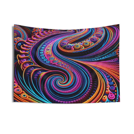 Cosmic Chaos Artifice. Infinity Patterns Art Tapestry
