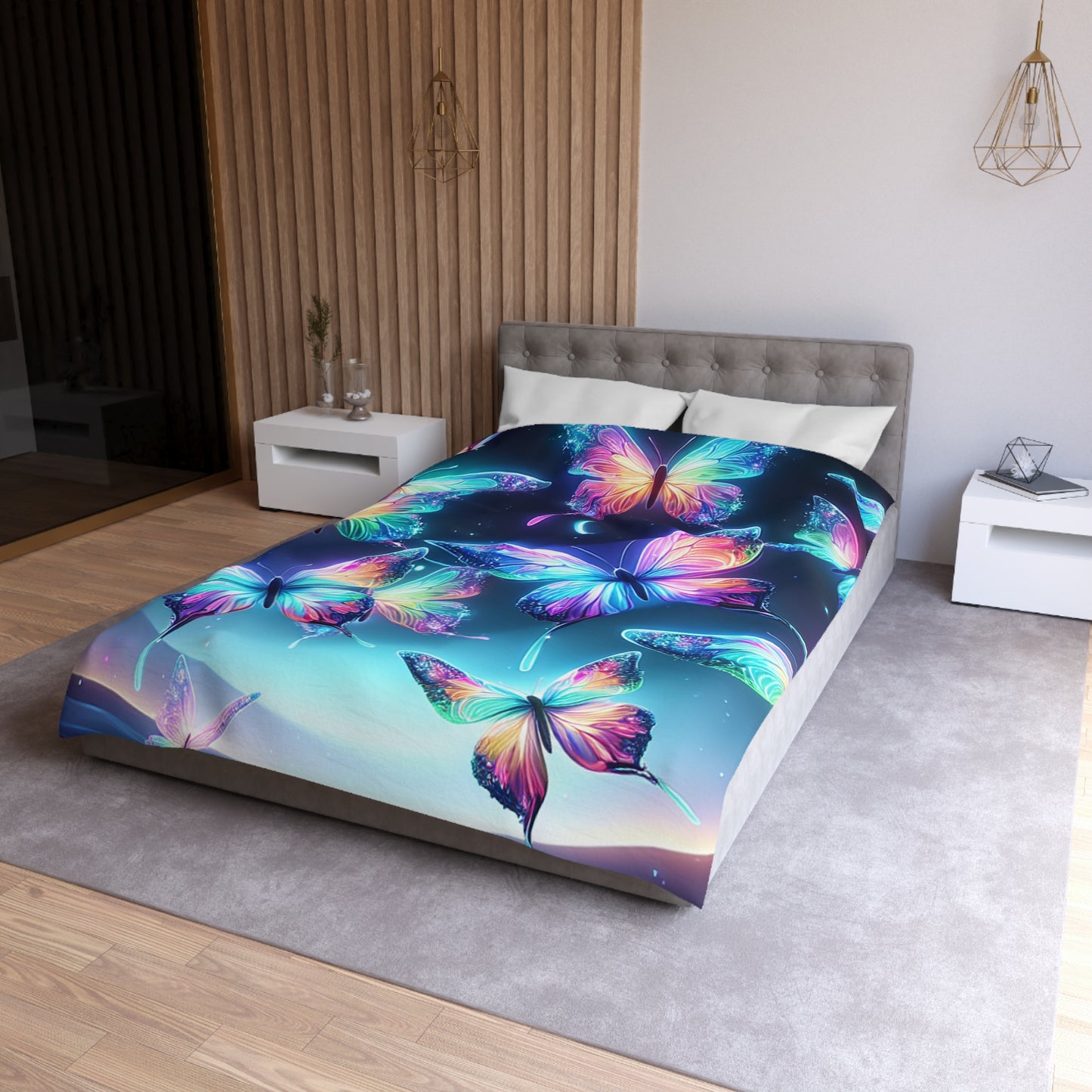 Marcello da Venezia - NEON Butterflies Microfiber Duvet Cover