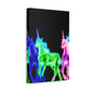 Enchanted Neon Dreamscape NEON Unicorns Art Canvas
