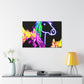 "Vibrant Neon Magic" NEON Unicorns Art Canvas