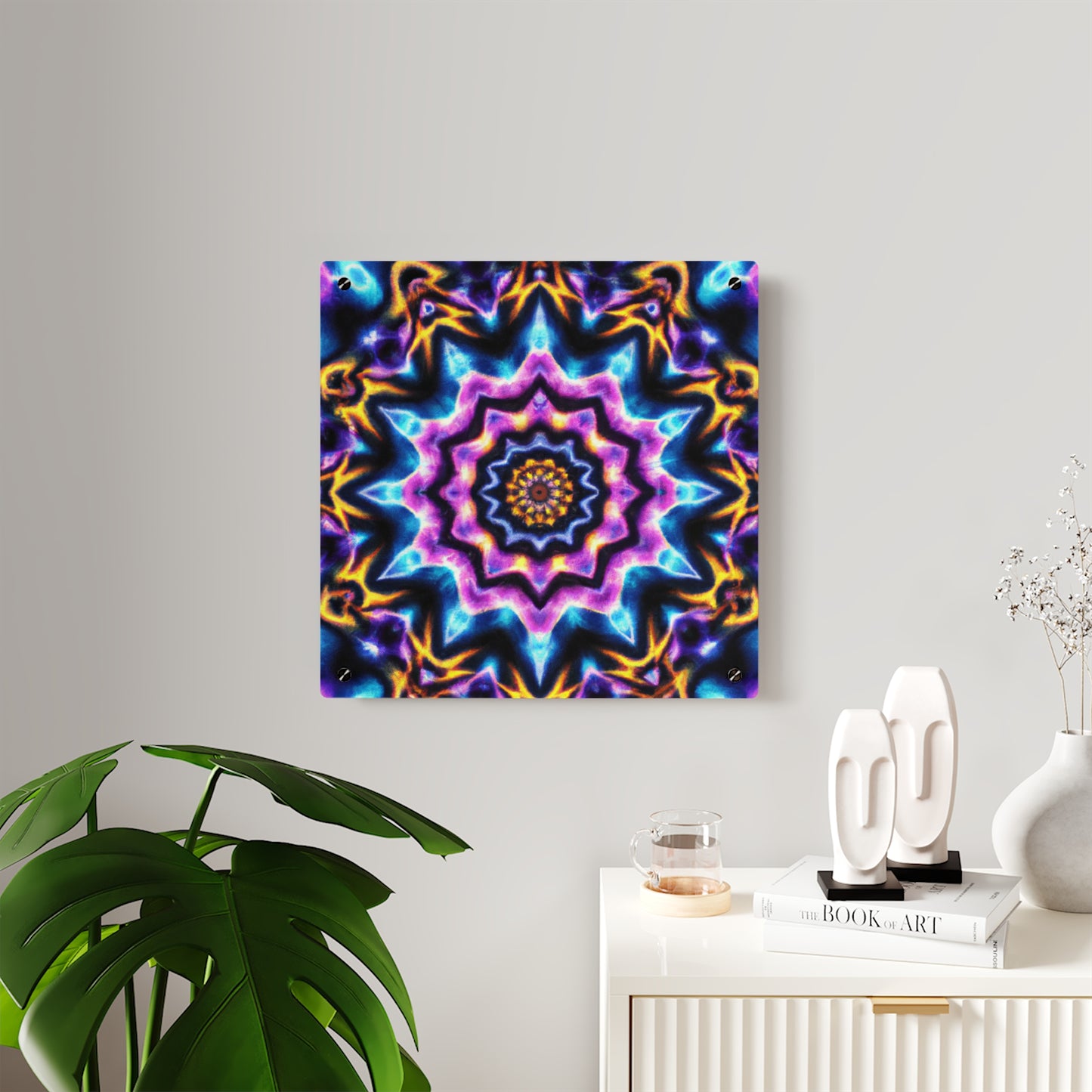 Interdimensional Spectrum Splatter Trippy Infinity Patterns Acrylic Art Panel