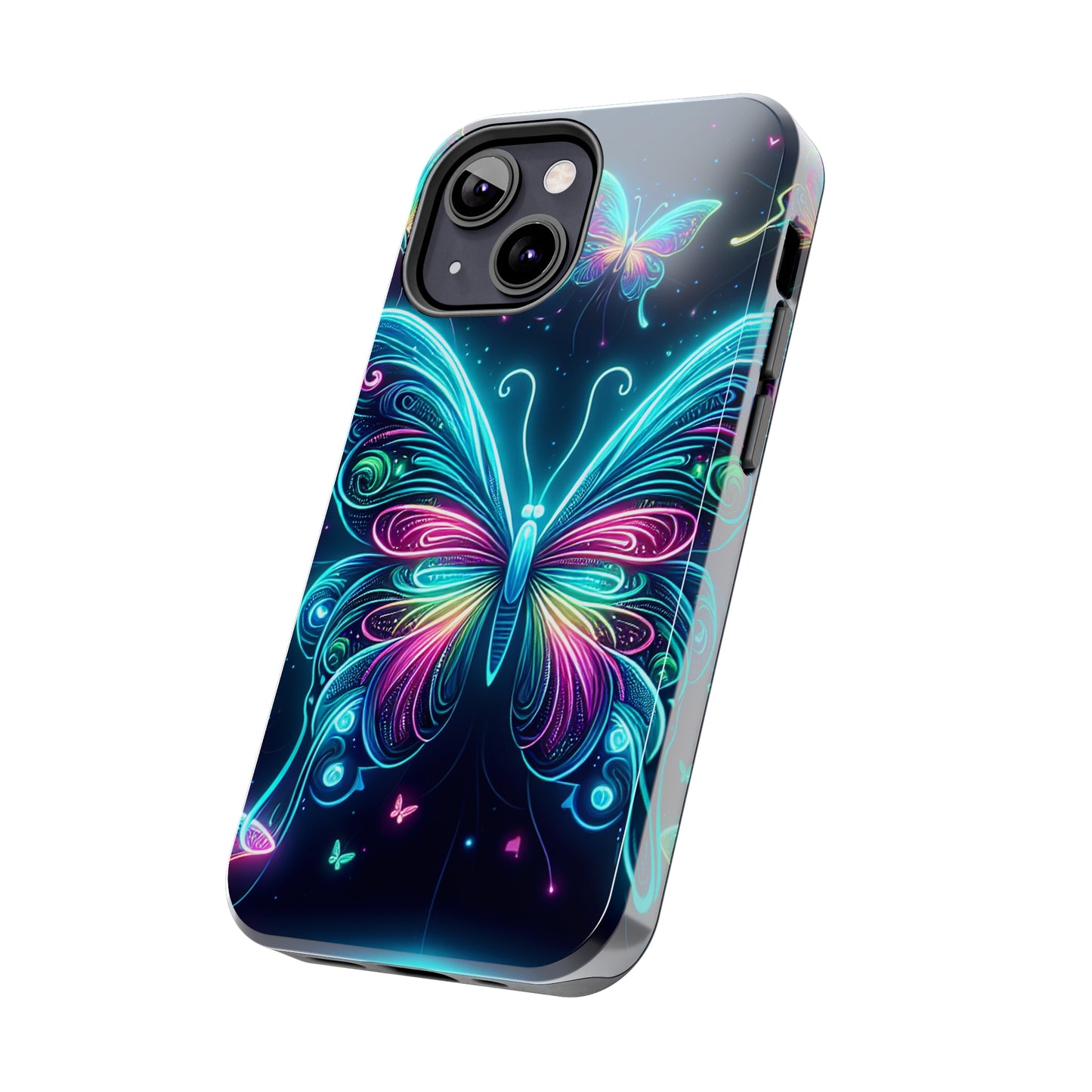 "Neon Butterfly Glo-Rama" NEON Butterflies Tough Phone Case Iphone 6 7 8 9 10 11 12 13 14 SE X XR XS Pro Max Mini Plus