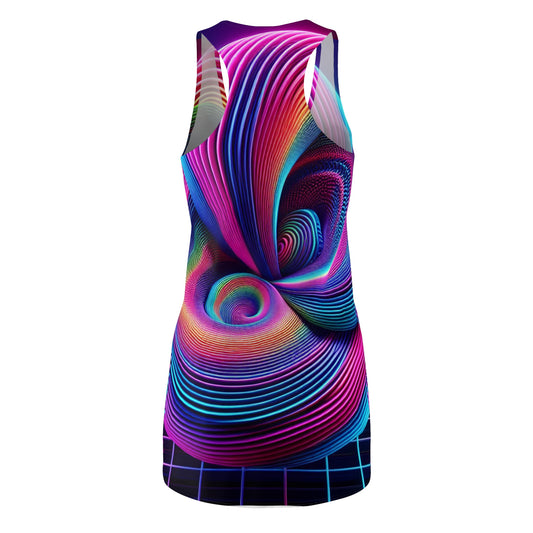 TDB Cosmic Dazzle Maze. Trippy Infinity Patterns Racerback Dress