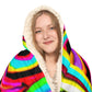 Neon Owl Nocturne. - NEON Owls Art Hooded Snuggle Blanket