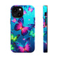 Vivid Glinting Neon Butterflies Neon Butterflies Premium Art Magsafe Magnet Tough IPhone 13 14 15 Pro Plus Max and Mini in Matte and Glossy Phone cases