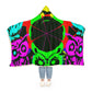 "Neon Nightlife" - NEON Owls Art Hooded Snuggle Blanket