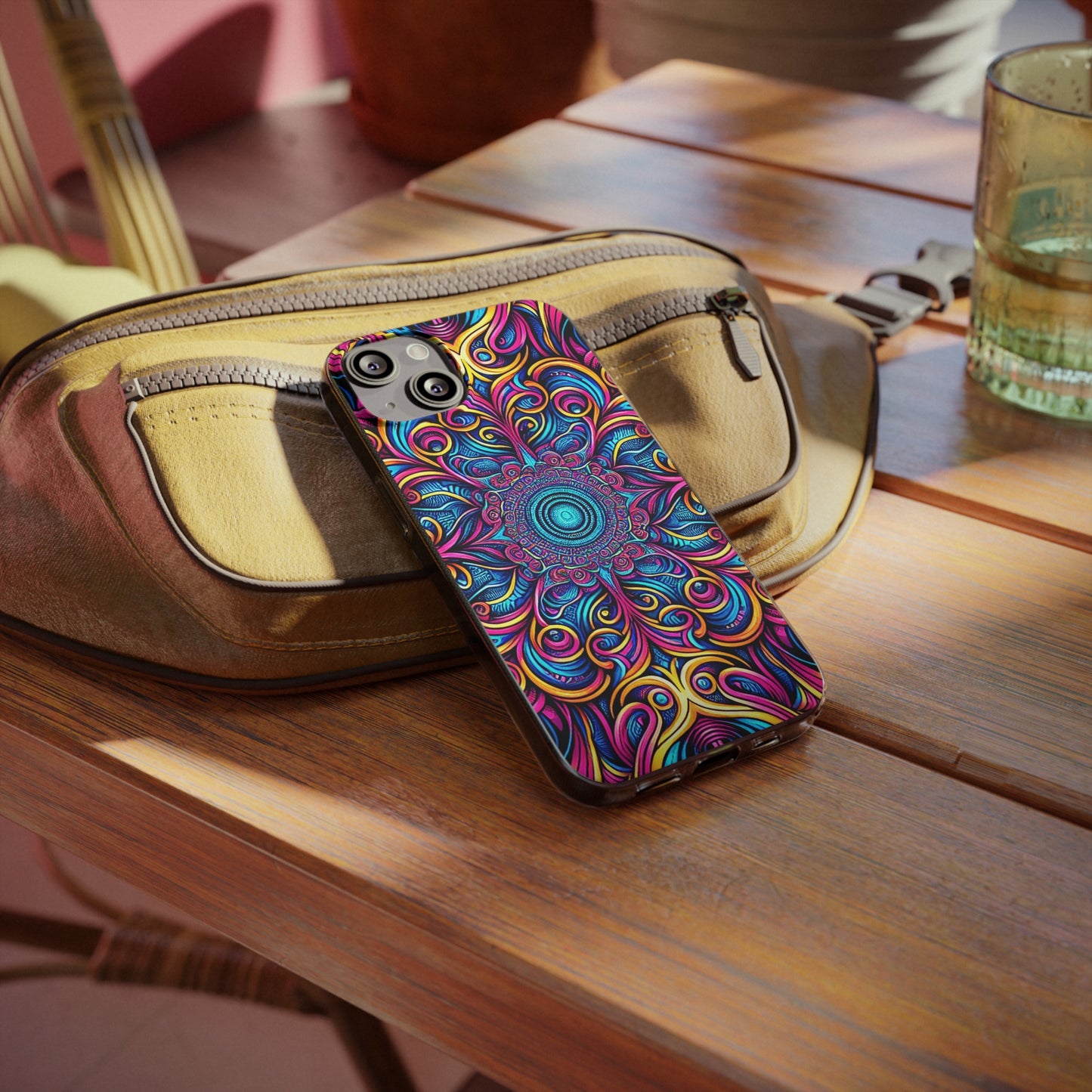 "Fantasia of Fluorescence" Infinity Patterns Art Polycarbonate Phone Case Samsung Galaxy s21 s22 Google Pixel 6 Iphone 11 12 13 14 Pro Max Mini Plus