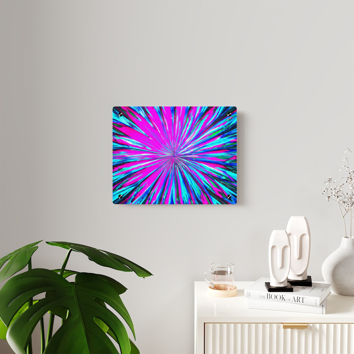 Cosmic Oasis Prismatic Dreaming. Trippy Infinity Patterns Acrylic Art Panel