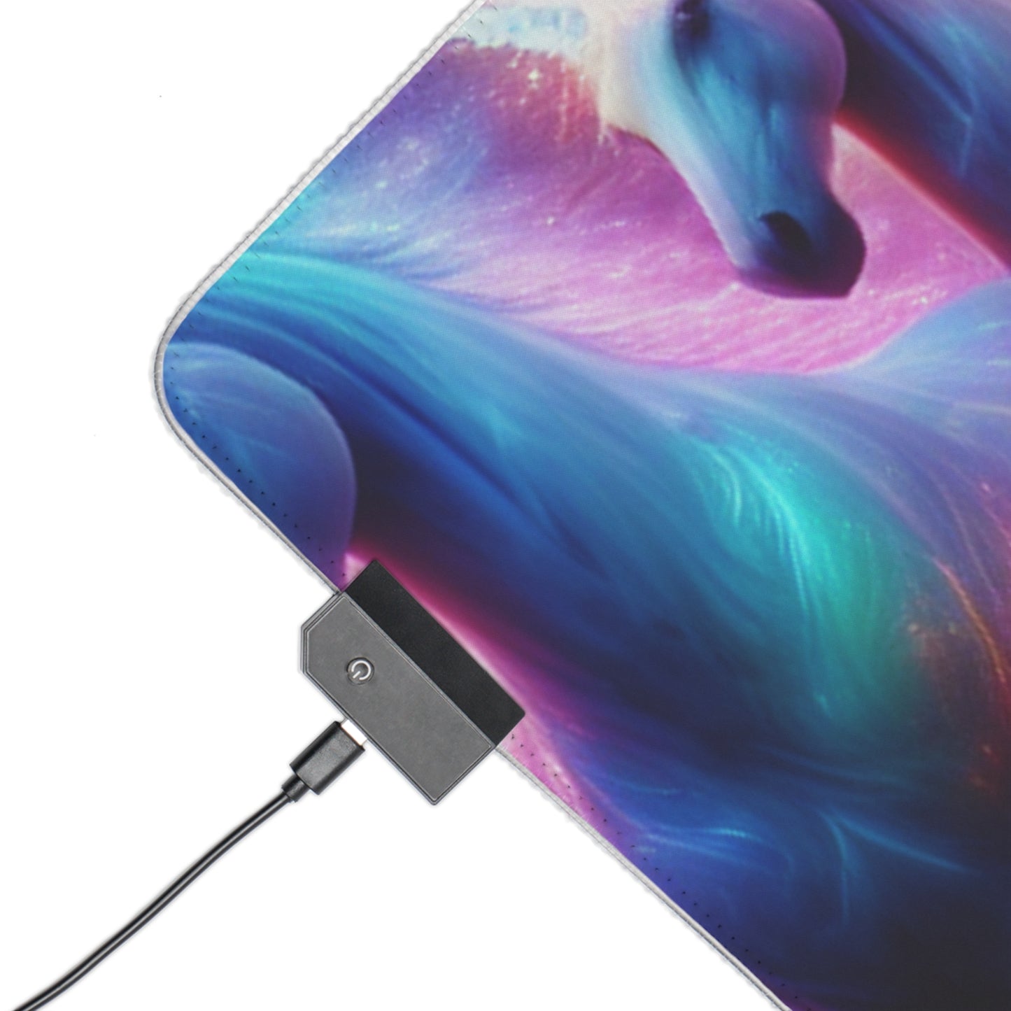 "Neon Dreamscape of Unicorns" NEON Unicorns LED Mousepad