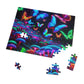 Neon Flutterflies. - Neon Butterflies and Mushrooms Puzzle 30, 110, 252, and 1000 Pieces