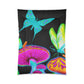 Neon Splendor of Butterflies and Fungi Butterflies & Mushrooms Comforter Blanket