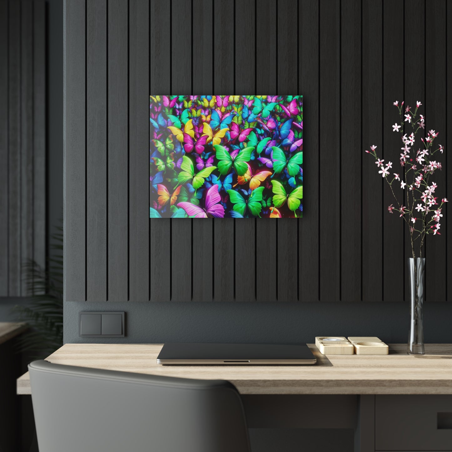 Neon Butterfly Splendor. NEON Butterflies Art 1/4" Glossy Acrylic Art