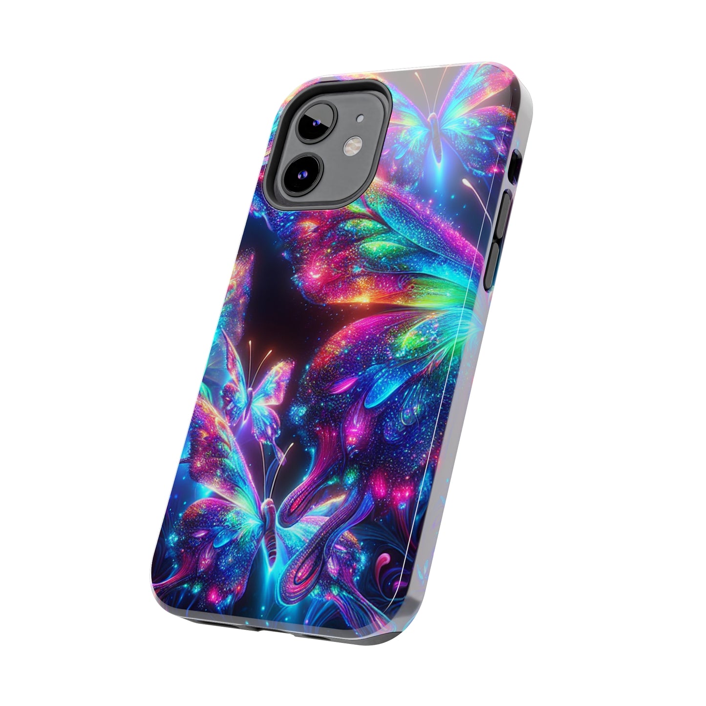 "Butterfly Prism Eruption" NEON Butterflies Tough Phone Case