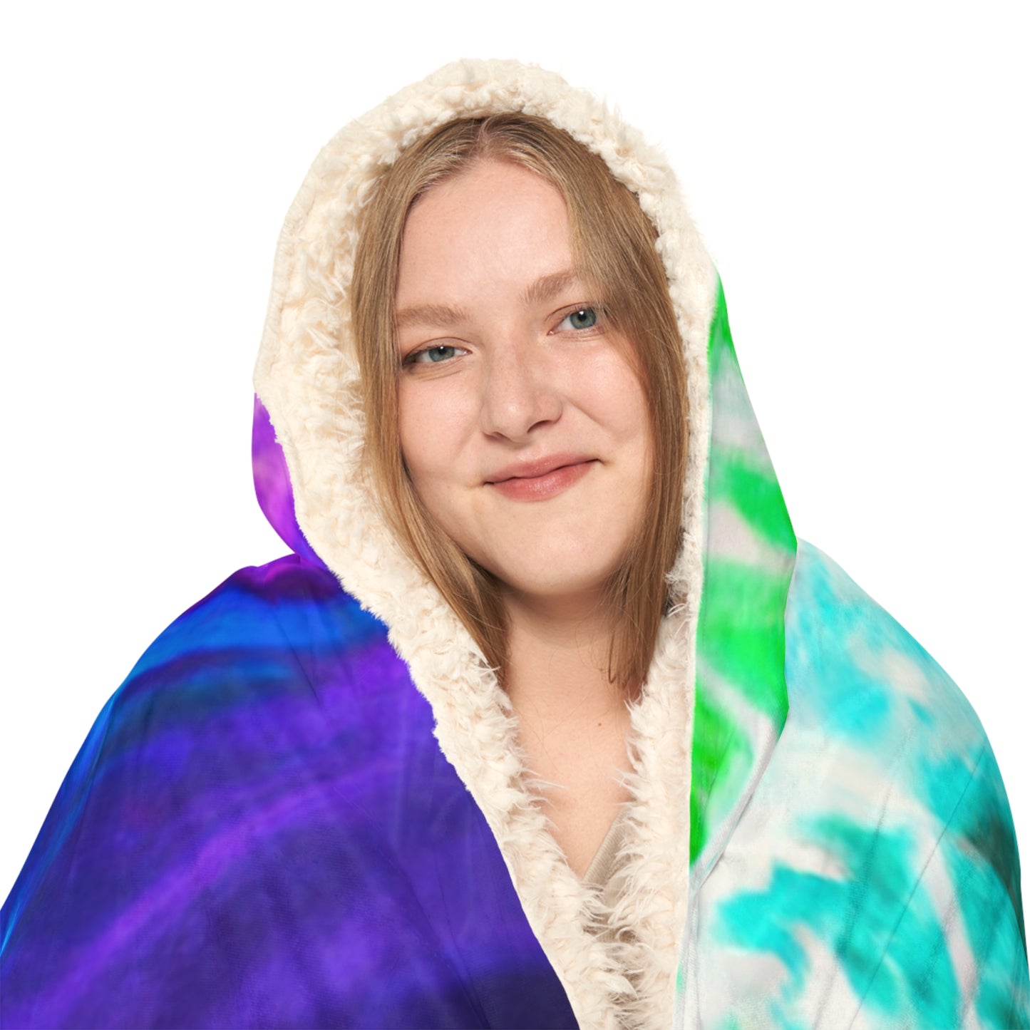 "Neon Magic of Unicorns" - NEON Unicorns Art Hooded Snuggle Blanket