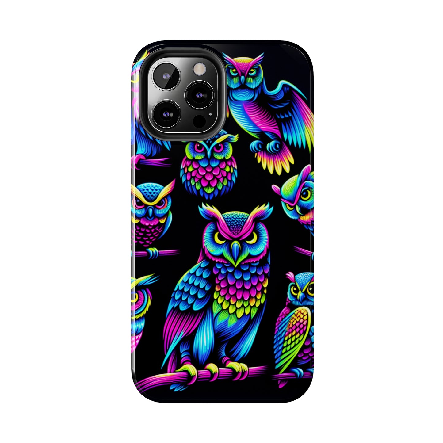 Neon Glowing Owls. NEON Owls Tough Phone Case