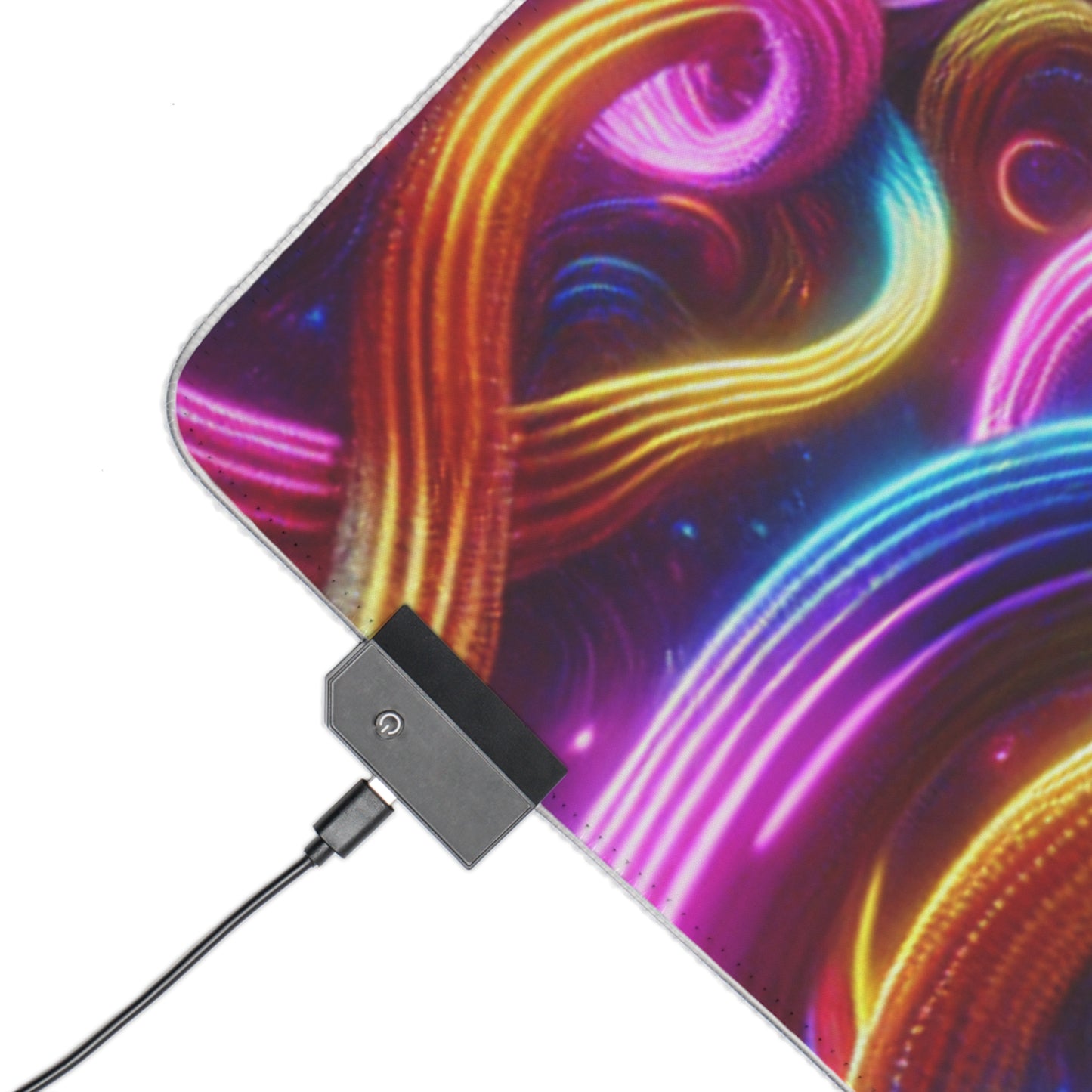 Vivid Technicolor Dreamscape. NEON Infinity Patterns Art LED Mousepad