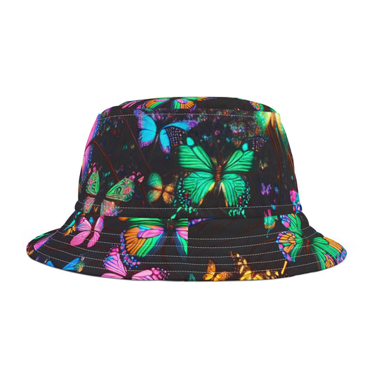 Neonaura Butterflies. Neon Butterflies Bucket Hat