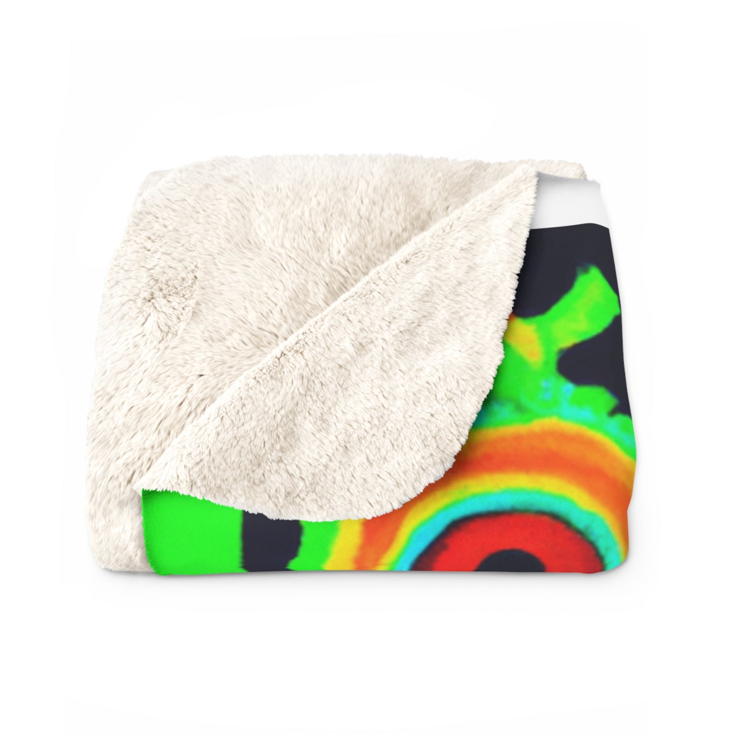 "Neon Night Owls" - NEON Owls Art Sherpa Blanket