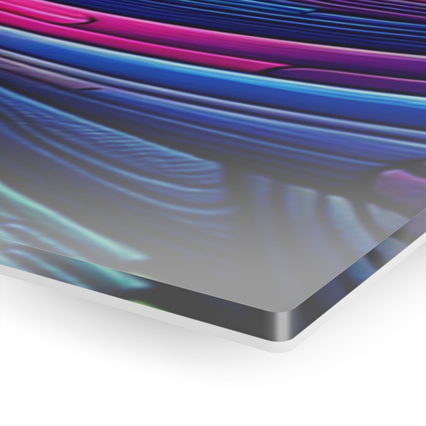 "Infinite Parallax of Neon Hues" Trippy infinity Pattern 1/4" Glossy Acrylic Art