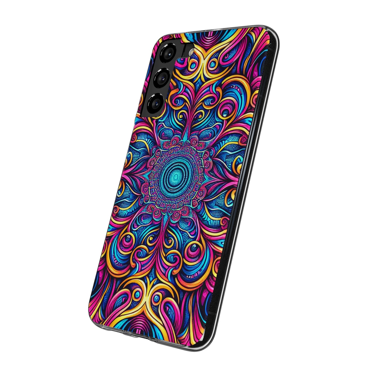 "Fantasia of Fluorescence" Infinity Patterns Art Polycarbonate Phone Case Samsung Galaxy s21 s22 Google Pixel 6 Iphone 11 12 13 14 Pro Max Mini Plus