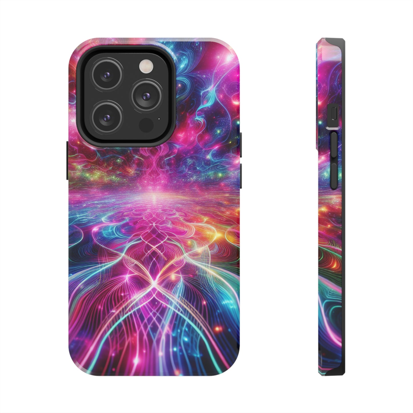 Vortex of Luminescence. Trippy Infinity Patterns Tough Phone Case