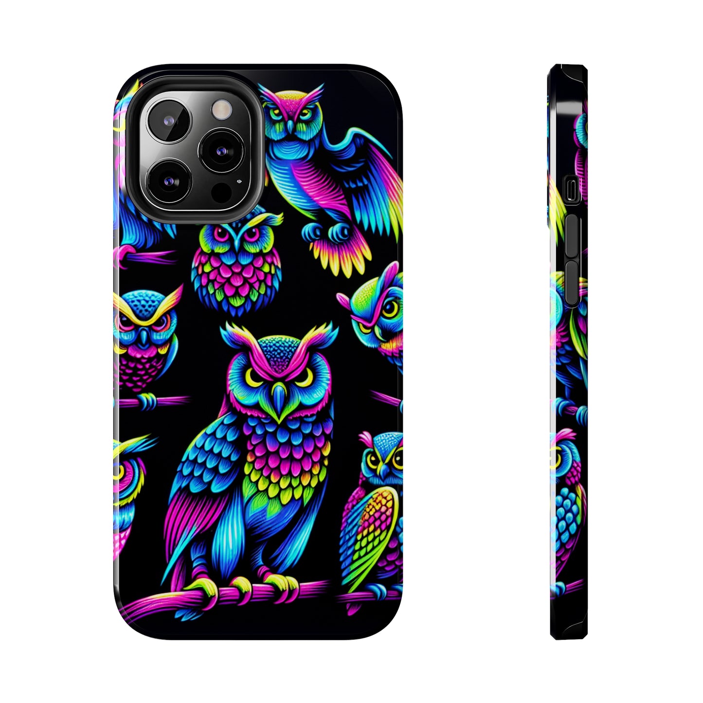 Neon Glowing Owls. NEON Owls Tough Phone Case