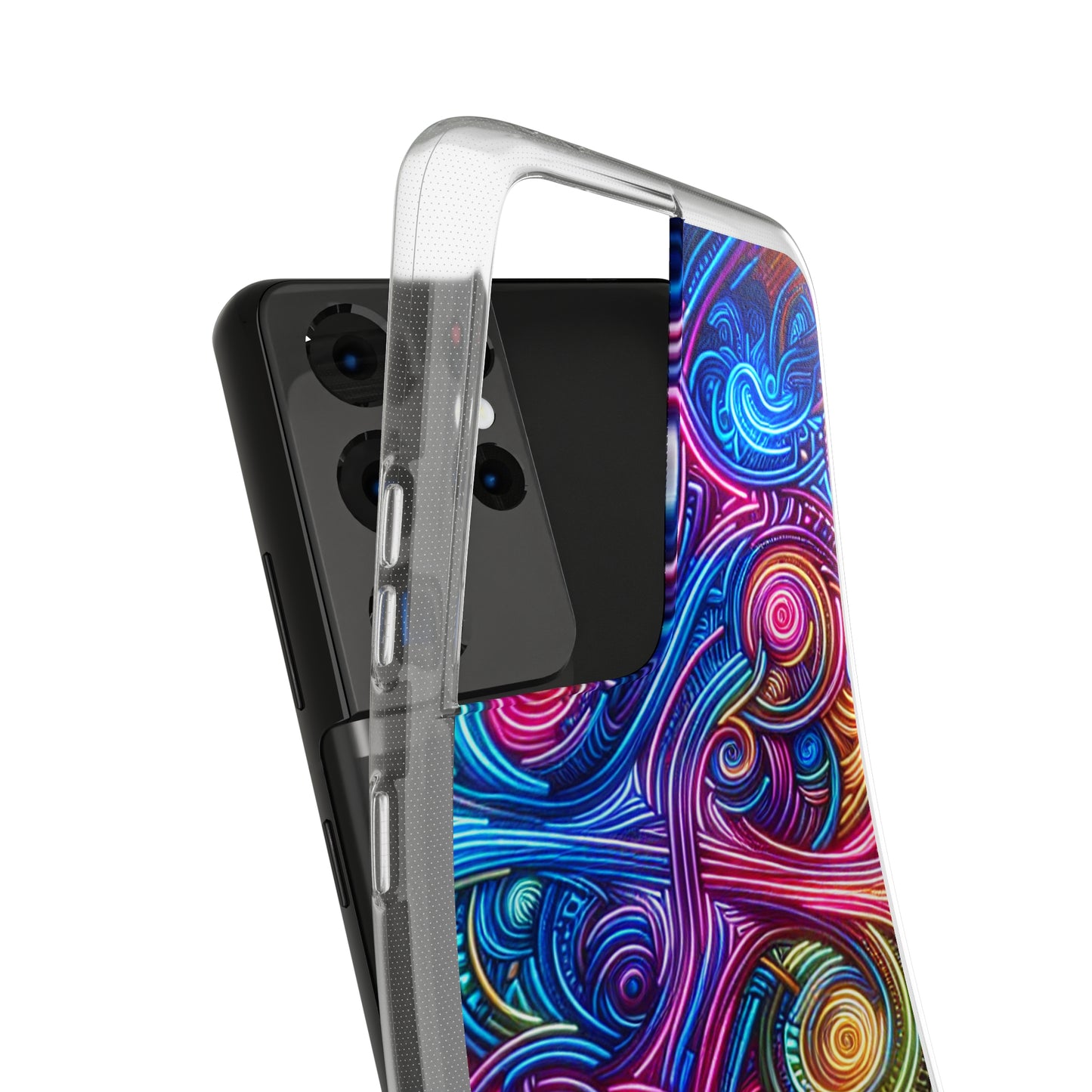 Vibrant Trippy Neon Infinity Ripples. Infinity Patterns Art Polycarbonate Phone Case Samsung Galaxy s21 s22 Google Pixel 6 Iphone 11 12 13 14 Pro Max Mini Plus