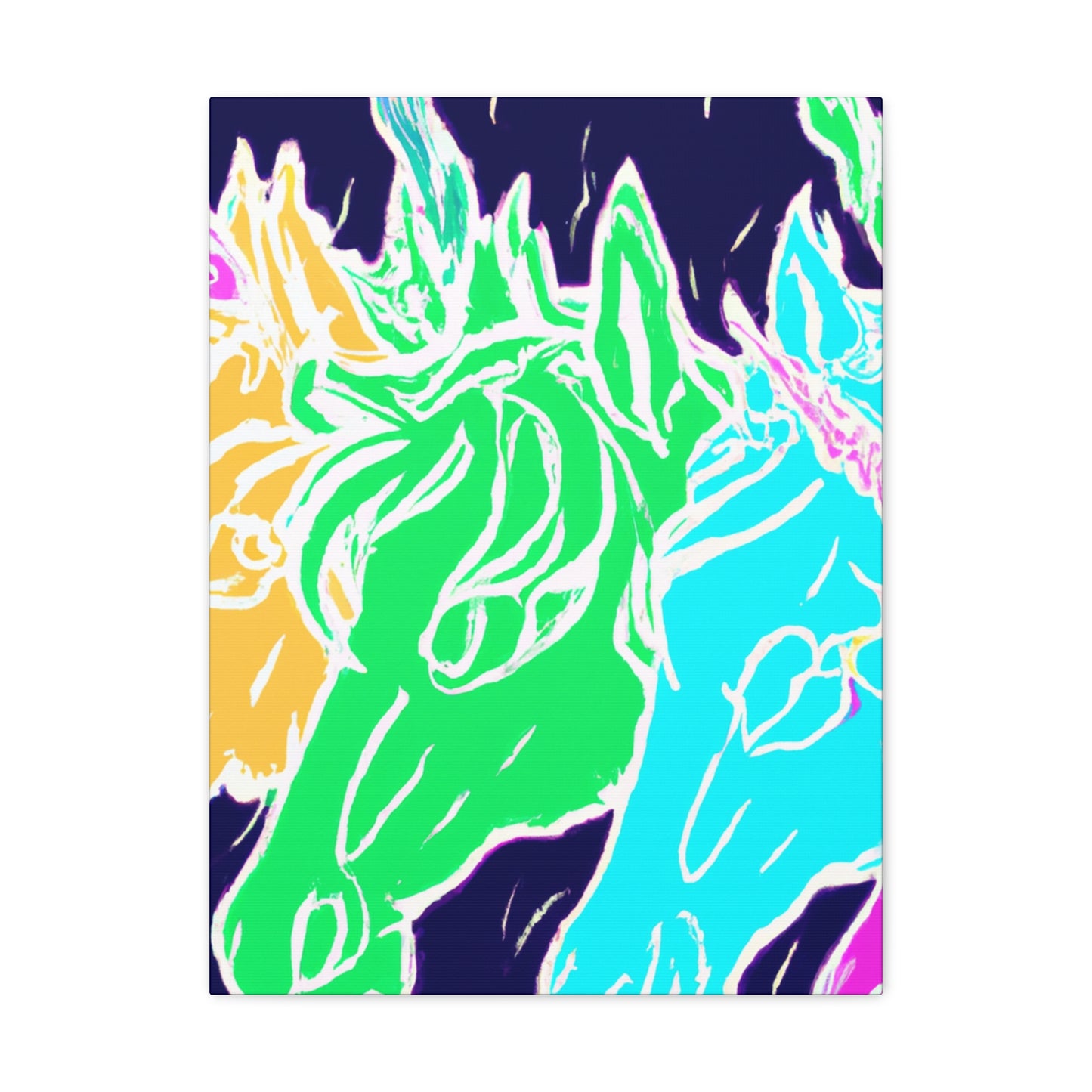 Neon Herd-scape NEON Unicorns Art Canvas