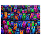 "Neon Owl Party" - Neon Owls Puzzle 30, 110, 252, and 1000 Pieces
