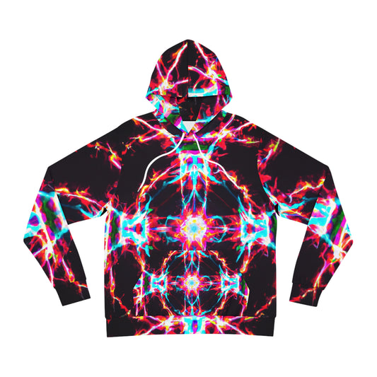 "Neon Infinity Fractal Symphony" -Trippy Infinity Patterns AOP Hoodie