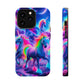 "Unicorn Prism" Neon Unicorns Premium Art Magsafe Magnet Tough IPhone 13 14 15 Pro Plus Max and Mini in Matte and Glossy Phone cases