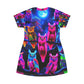 Neon Nocturne. Neon Owls Womans T Shirt Dress